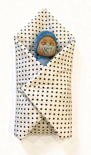 SDS Rychlozavinovačka pro panenky Puntíky bílá Bavlna, výplň: Polyester, 1x 60x60 cm