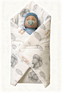 SDS Rychlozavinovačka pro panenky Medvídek balónky Bavlna, výplň: Polyester, 1x 60x60 cm