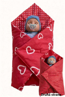 SDS Rychlozavinovačka pro panenky Srdíčka velká červená_Srdíčka malá červená Bavlna, výplň: Polyester, 1x 60x60 cm