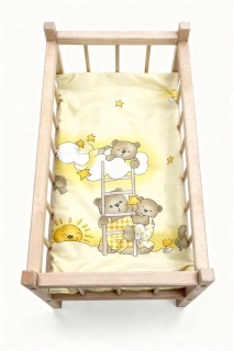 SDS Matrace do postýlky pro panenky Medvídci na žebříku krémová, Bavlna, výplň: Polyester, 50x28 cm