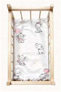 SDS Matrace do postýlky pro panenky Sloníci bílá, Bavlna, výplň: Polyester, 50x28 cm cm