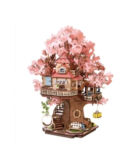 RoboTime 3D dřevěná skládačka Domeček na stromě Sakura