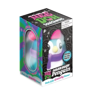 Schylling NeeDoh Polar Glow Penguin Mačkací křupající antistresový tučňák svítící ve tmě