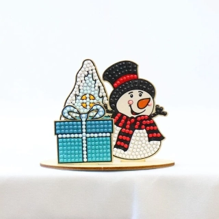 2Kids Toys Diamantové malování se stojanem Vánoční sněhulák