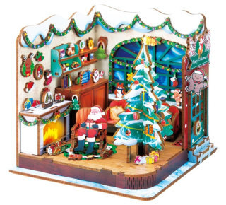 2Kids Toys 3D dřevěná skládačka Miniatura domečku Santova dílna