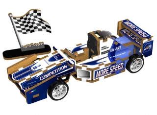 2Kids Toys 3D dřevěná skládačka Závodní formule