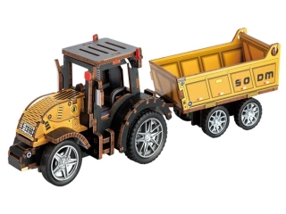 2Kids Toys 3D dřevěná skládačka Traktor s přívěsem