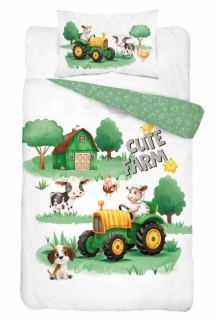 DETEXPOL Povlečení do postýlky Roztomilá Farma B Bavlna, 100/135, 40/60 cm