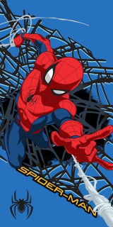JERRY FABRICS Osuška Micro Spiderman Web Shot Polyester, 70/140 cm