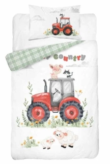DETEXPOL Povlečení do postýlky Traktor B Bavlna, 100/135, 40/60 cm