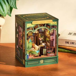 RoboTime 3D skládačka Zarážka na knihy Miniatura domečku Klidný studijní kout