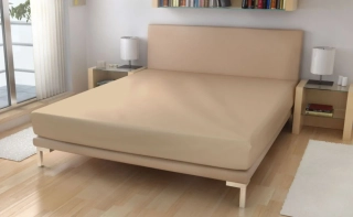 Polášek Nepropustné napínací jersey prostěradlo bílá káva Bavlna, polyuretanový zátěr, 60/120 cm