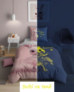 DETEXPOL Povlečení Zaječice baletka svítící Bavlna, 140/200, 70/80 cm