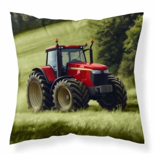 DETEXPOL Povlak na polštářek Traktor červený micro  Polyester, 40/40 cm