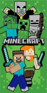 JERRY FABRICS Osuška Minecraft Lets Survive  Bavlna - Froté, 70/140 cm