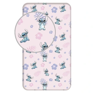 JERRY FABRICS Prostěradlo Lilo and Stitch Pink  Bavlna, 90/200 cm