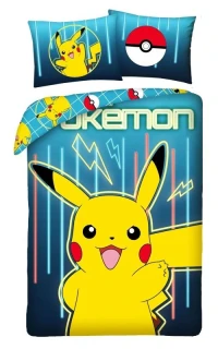 HALANTEX Povlečení Pokémon Pikachu blesky Bavlna, 140/200, 70/90 cm