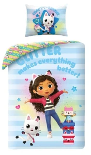 HALANTEX Povlečení Gábinin kouzelný domek glitter Bavlna, 140/200, 70/90 cm
