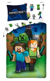 HALANTEX Povlečení Minecraft Attack Bavlna, 140/200, 70/90 cm