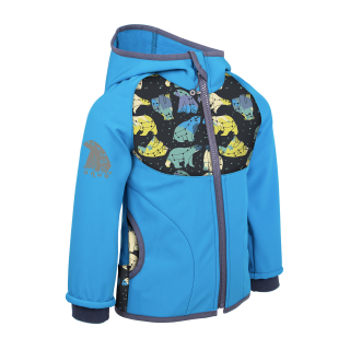 Unuo Dětská softshellová bunda s fleecem Basic Tyrkysová Souhvězdí medvěda 98/104